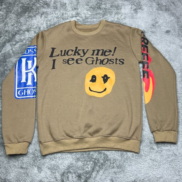 Lucky Me I Fee Ghosts Camp Flog Gnaw Nov 11 Kid Cudi Sweater Crewneck Medium - Picture 5 of 11